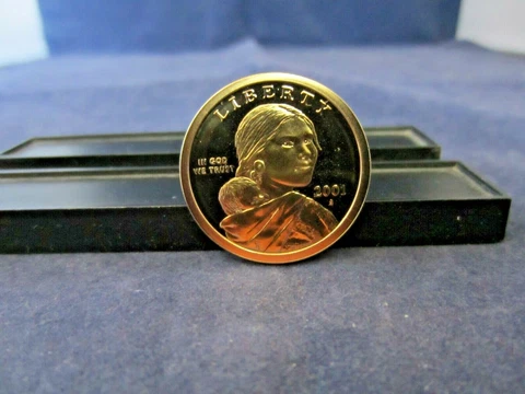 2001-S Native American Clad Dollars Sacagawea  Deep Cameo Mirror Proof Upper Cover