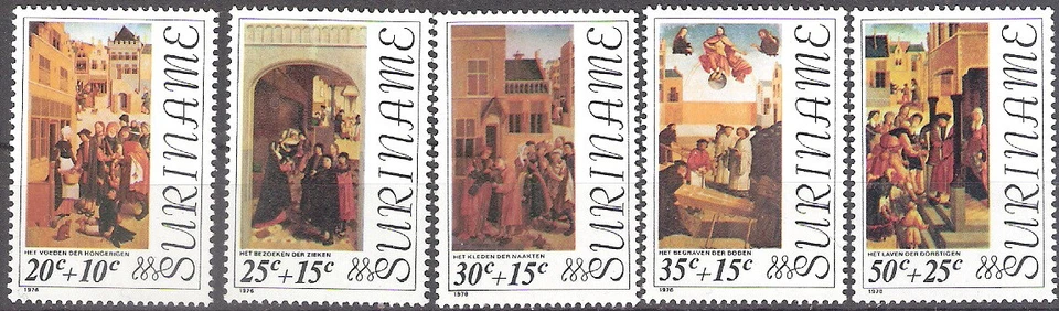 Suriname 1976 Easter Painting Semi-Postals MNH (SC# B226-B230) - Image 1 of 1