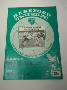 HEREFORD UNITED V CHARLTON ATHLETISCH 18. SEPTEMBER 1976 MIT SCHNITTEN - Bild 1 von 6