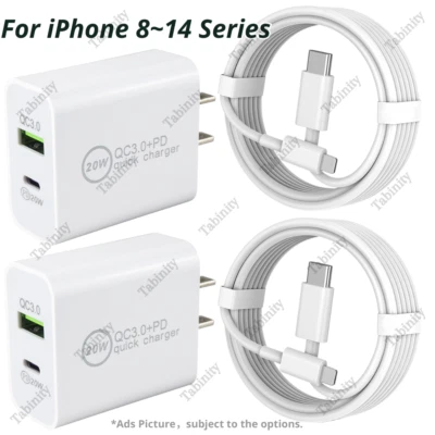 20W USB C Fast Wall Charger PD Power Adapter For iPad iPhone 14/13/12/11 Pro Max - Image 1 of 4