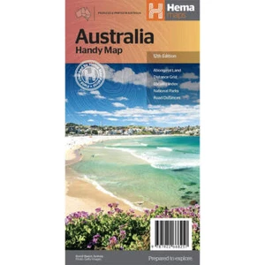 Hema Maps Highly Detailed Foldable and Compact Australia Handy Map 12th Edition - Picture 1 of 1