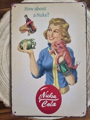 🍀 Blechschild Metallschild Gaming Fallout Nuka Cola - Bild 1 von 2