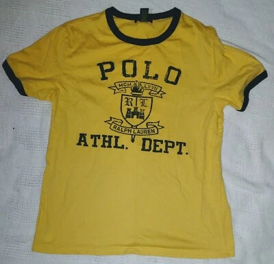 Polo Ralph Lauren Polo Athletic Dept Camiseta Amarilla Juvenil XL 18-20 Camiseta Gráfica Foto 1 de 4