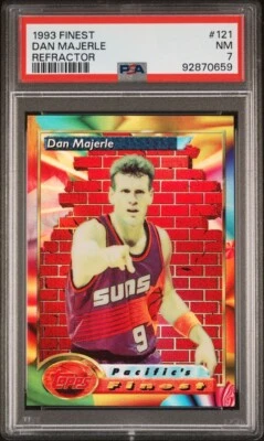 1993 Topps Finest REFRACTOR Dan Majerle (Just Graded) PSA 7 NM Suns #121 - Imagem 1 de 2