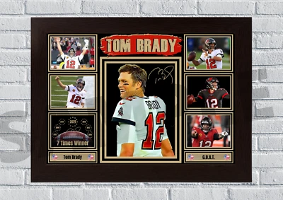 Tom Brady Tampa Bay Buccaneers NFL memorabilia autograph print Bucs signed #54 - Image 1 of 2