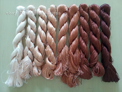 9bundles 100%natural mulberry silk,hand-dyed su embroidery silk floss/threads - Image 1 of 4