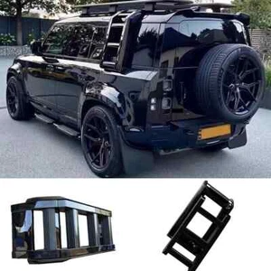 Fit For LR Defender 110 2020-2025 Liftable Ladder Roof Rack Access Glossy Black - Picture 1 of 6