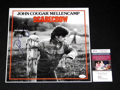 JOHN COUGAR MELLENCAMP SCARECROW SIGNED 12X12 ALBUM COVER PHOTO JSA COA!!! Cover