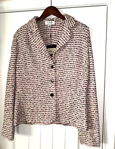 Neu mit Etikett authentische St. John Strickjacke rosa und schwarz (Größe 14) EINZELHANDEL $ 1795 - Bild 1 von 9