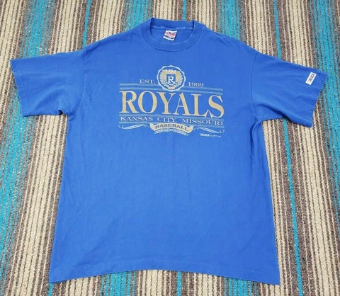 Vintage 90's Kansas City Royals Single Stitch T Shirt Size XL USA Made Throwback Cover