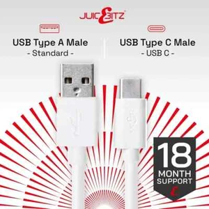 Long USB A to Type C Samsung Charger Cable 1x 2.8m 1x 1.8m Charging Lead - Picture 1 of 6