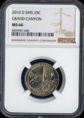 2010-D Grand Canyon Quarter NGC MS66 SMS Quality - Image 1 of 2