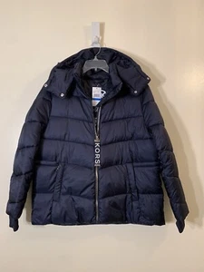 Michael Kors Steppjacke abnehmbare Kapuze Full Zipper Navy Blau Neu mit Etikett Gr. XL - Bild 1 von 10