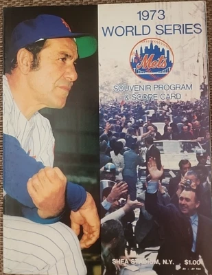 1973 WORLD SERIES SOUVENIR PROGRAM & SCORE CARD NY METS OAKLAND A's - Image 1 of 4