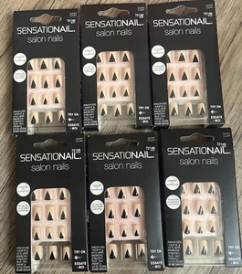 6 Pack Sensationail Salon Nails 28 Nails In 14 Sizes Short Court #72146 - Picture 1 of 2