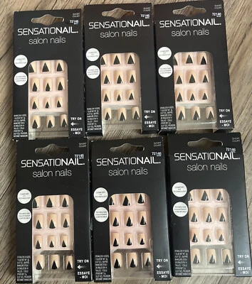 Paquete de 6 uñas de salón Sensationail 28 uñas en 14 tallas corte corta #72146 Foto 1 de 2