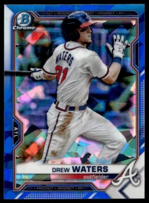 2021 Bowman Chrome Sapphire Drew Waters A95 Atlanta Braves #BCP-81 - Image 1 of 2