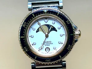 Vintage Casio Kajiki LD-604 Moon Black Date UNI-SEX 31mm QZ Uhr aus Japan - Bild 1 von 12