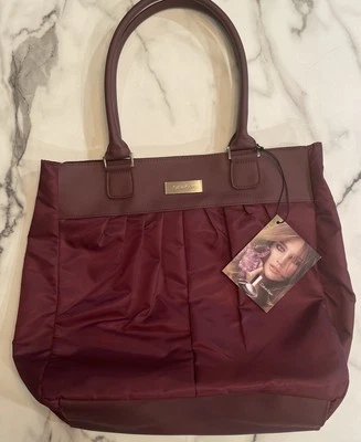 Calvin Klein Women's Lightweight Nylon Tote Bag Purple/Burgundy Colorish - Snap - Image 1 of 4