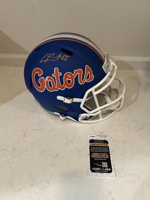 Caleb Banks Autographed Helmet Blue Full Size Riddell Florida Gators JSA Cert - Image 1 of 4