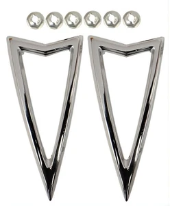 1968 PONTIAC FIREBIRD REAR 1/4 SIDE MARKER BEZELS, PAIR - Picture 1 of 1
