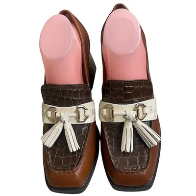 Mocasines Antonio Melani Bailee Talla 9,5 m Cuero Cocodrilo Borla Repujada Nuevos sin Etiquetas Foto 1 de 4