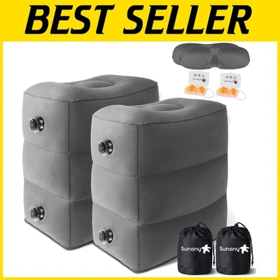 飞机充气足枕 - 深灰色,2 包 — 第 1/4 张图片