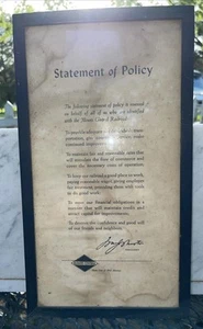 Antiguo ferrocarril central de Illinois enmarcado declaración de política - Imagen 1 de 7