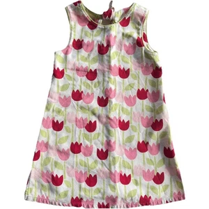 Vintage Y2K Gymboree Tip Toe Tulips Sun Dress Girl's 5 Floral Pique 100% Cotton - Picture 1 of 7