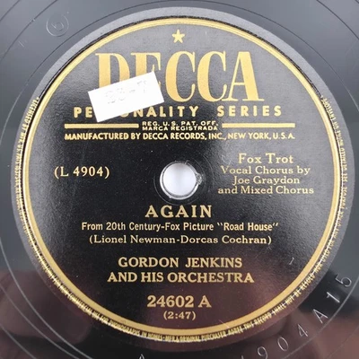 Gordon Jenkins - Again / Skip To My Lou - 1949 10" 78 rpm Shellac Record 24602 - Image 1 of 4