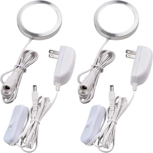 Luz LED Bajo Mueble 2 Pzs Interruptor Blanco 120V Estanteria Vitrina Mostrador - Picture 1 of 12