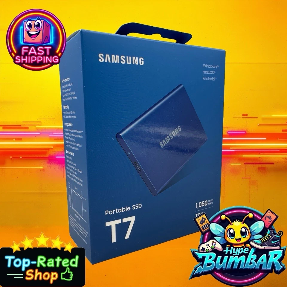 SAMSUNG Portable SSD T7 PC/Mac Festplatte, 2 TB SSD, extern, Indigo blue - Bild 1 von 4