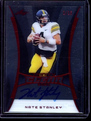 2020 Leaf Trinity Clear Nate Stanley Auto Red /15 - Image 1 of 2