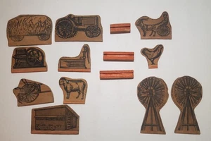 Juego de piezas de granja de madera Montgomery Ward años 20 - Imagen 1 de 7