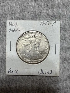 1943 P hochwertiges Silber Walking Liberty Half Dollar - Bild 1 von 6
