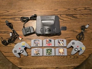 Nintendo 64 (N64) Console (USA)Bundle With 6 Games + 2 Controller + OEM Cables - Picture 1 of 7