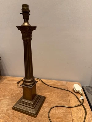 Laura Ashley Corinthian Brass Table Lamp - Height 48cm x Base13.5cm.  - Image 1 of 4