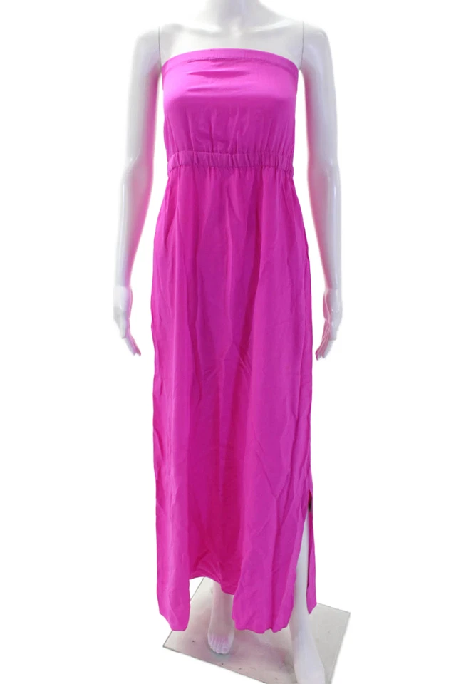 Twelfth Street by Cynthia Vincent Women Maxi Sundress Pink Silk Size M - Image 1 of 4