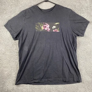 Nike The Nike Tee Black Floral Graphic Print Mens T Shirt Size Extra Large - Picture 1 of 11