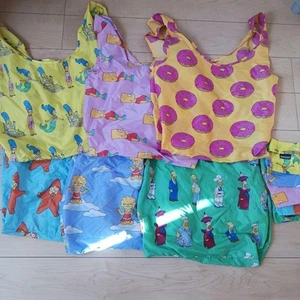 BAGGU The Simpsons Standard Reusable Bag Set of 6 Rare Used from Japan - Picture 1 of 8