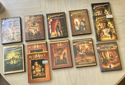 Indiana Jones 5 DVD Lot & The Mummy/Scorpion King  5 DVD Lot - Authentic US - Image 1 of 4