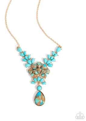 Paparazzi Haute Havoc Turquoise Necklace Foto 1 de 2