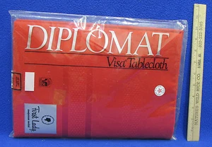 Square Tablecloth Red w/ Embossed Stripe 52 x 52 USA Made Diplomat Visa - Picture 1 of 1