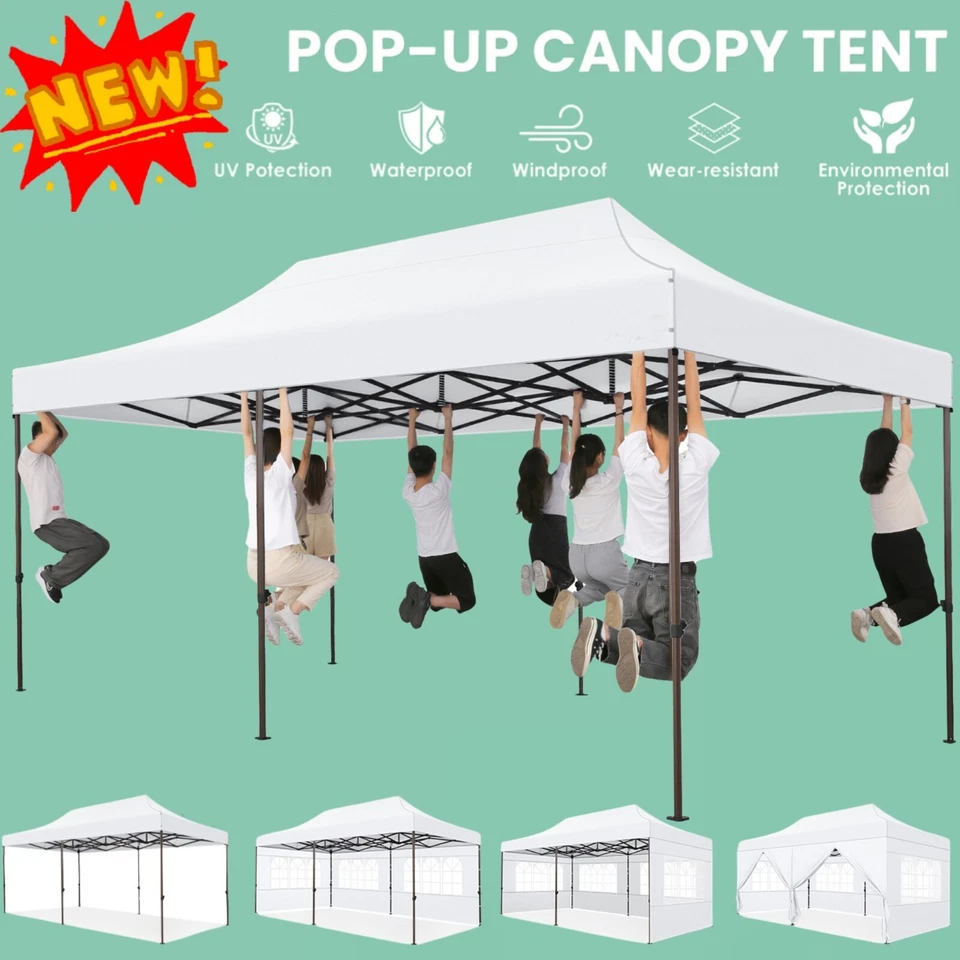SANOPY 10x20ft Heavy Duty Pop up Canopy Party Tent Waterproof UPF50+ Height Adjustable