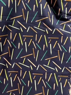 Liberty Of London Tana Lawn Fabric Sketch Navy 4.4mts X 140cm Pencils New - image 1 of 3