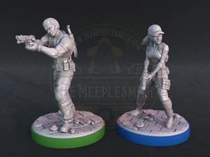 Chris and Jill - Resident Evil Survivors miniatures for tabletop and boardgames - Imagen 1 de 6
