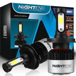 NIGHTEYE H4 Automotive LED Headlight Bulbs Kit - 72w 9000LM/Set 6500K Cool White - Picture 1 of 6