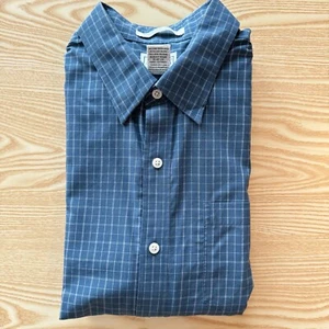 L.L.Bean Camicia Grande Uomo Blu 26" Pit-to-Pit Designer Moda - Foto 1 di 10