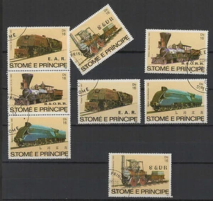 locomotive 1982 St Tome et Principe 8 timbres oblitérés / T1394 - Imagen 1 de 1