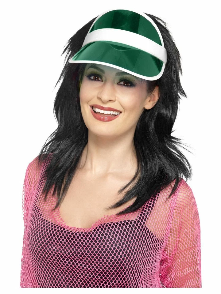 NEW 80's Sun Green Visor, Golf Poker Retro Rewind Fancy Dress Accessories - Image 1 of 1